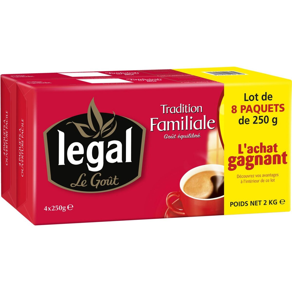 LEGAL Legal Café moulu prestige et tradition 8x250g 8x250g pas cher 