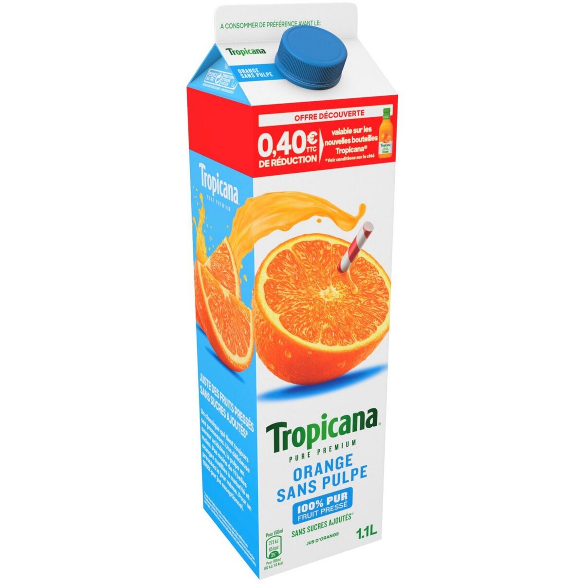 TROPICANA Tropicana pure premium orange sans pulpe 1,10l