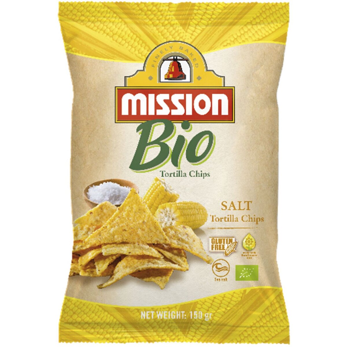 MISSION Tortillas chips bio salées sans gluten 150g