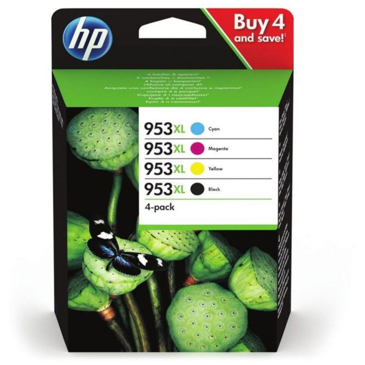 HP Pack cartouches d'encre 953 XL - Noire - Cyan - Magenta - Jaune