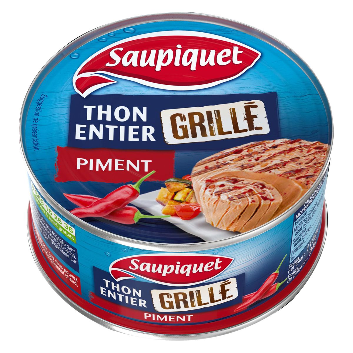 SAUPIQUET Thon entier grillé au piment 115g