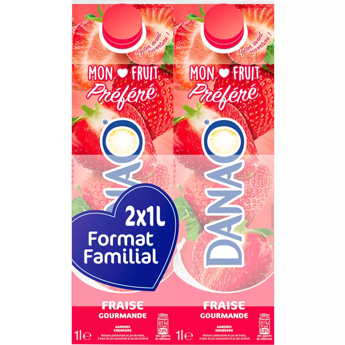 DANAO Danao fraise gourmande 2x1l