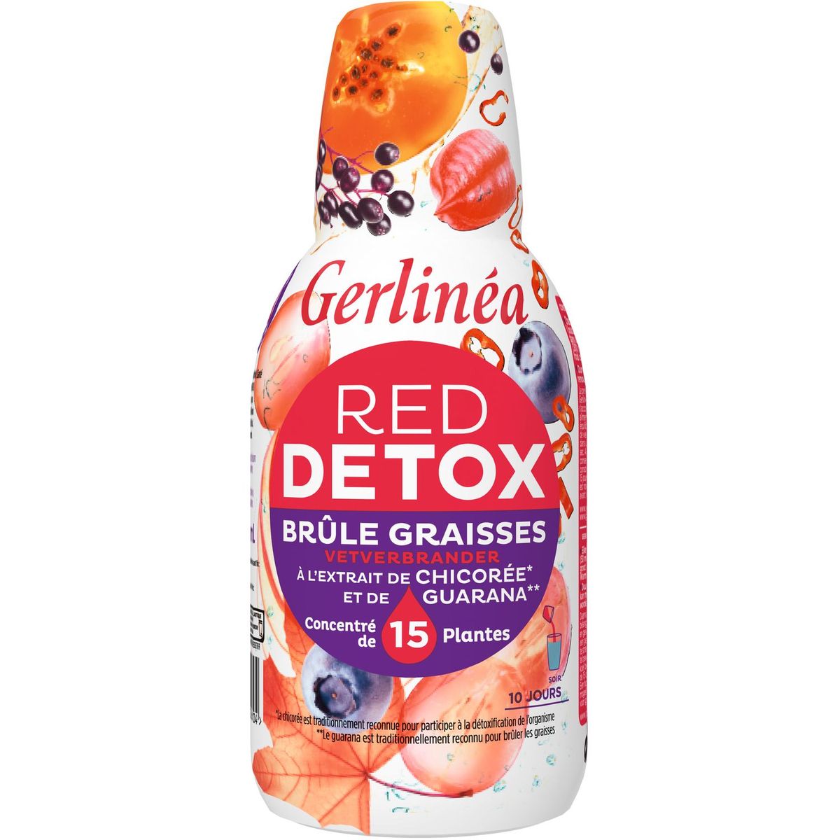 GERLINEA Red détox brûle graisses chicorée guarana 500ml