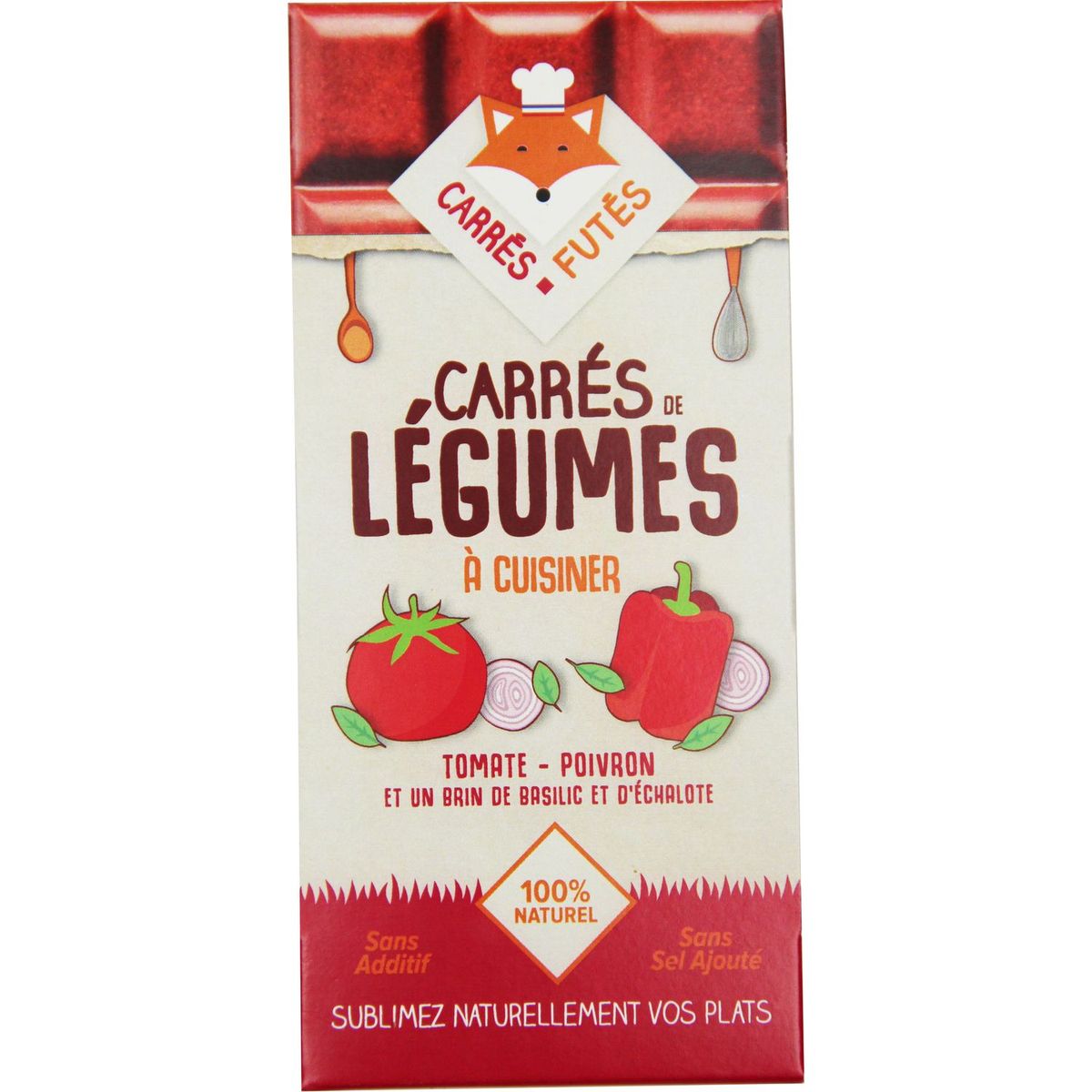 CARRES FUTES Carrés à cuisiner tomate et poivron 100% naturel sans additif ni sel ajouté 18 carrés 80g