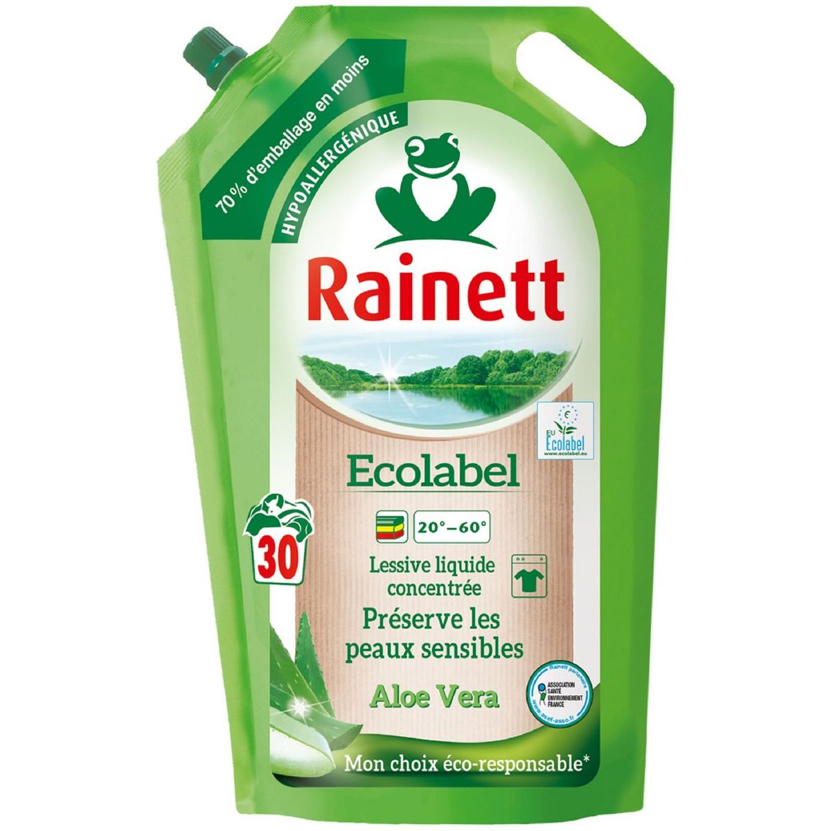 RAINETT Lessive liquide concentré écologique aloe vera 30 lavages 1,98l