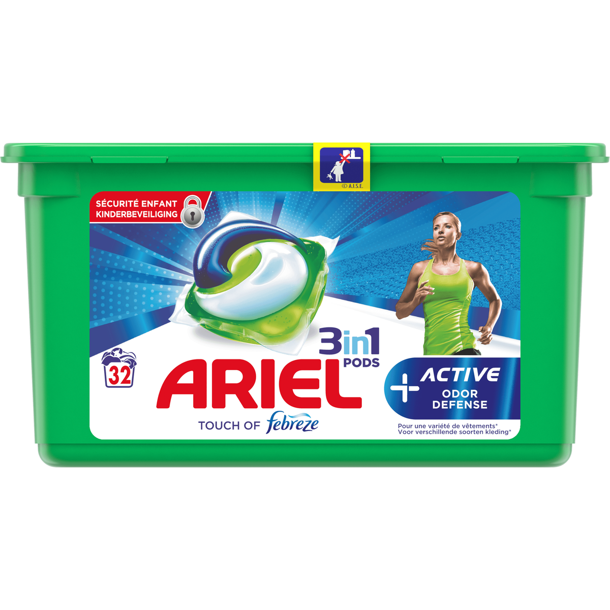 ARIEL Ariel Pods Lessive active écodose 32 lavages 32 lavages 32 capsules