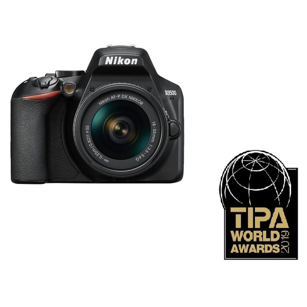 NIKON Appareil Photo Reflex - D3500 + Housse + Objectif 18-55 mm + Carte mémoire 16 Go SDHC