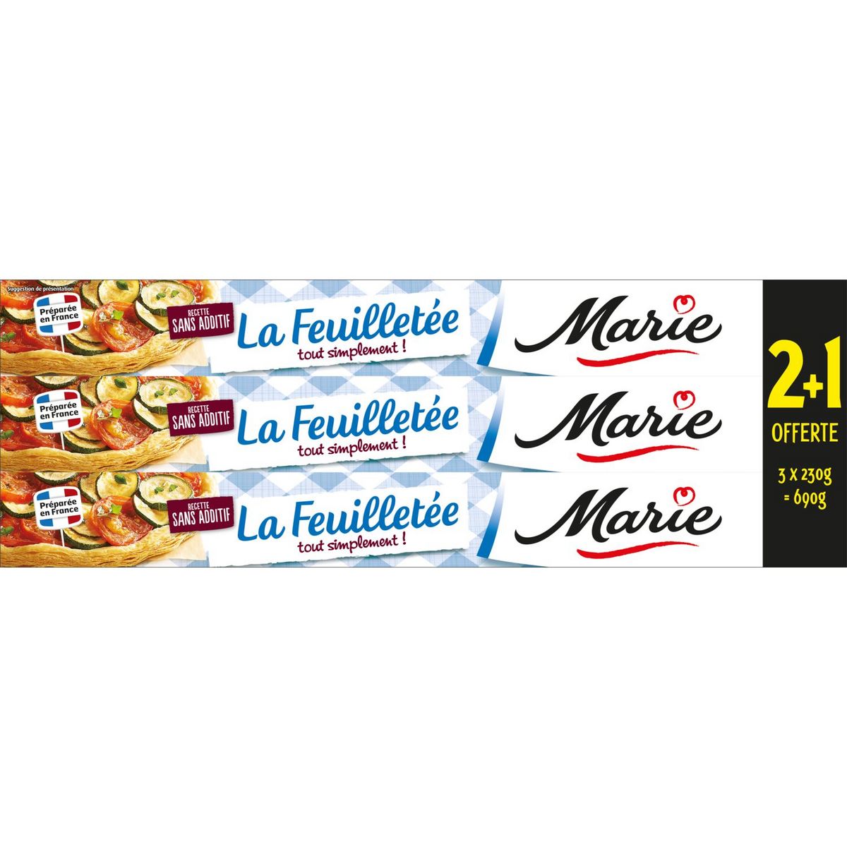 MARIE Marie pâte à tarte feuilletée 2+1offerte 690g