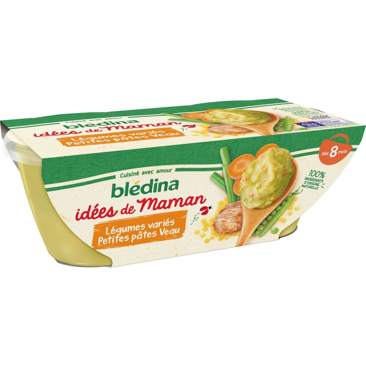 BLEDINA Blédina bol légumes variés pâtes veau 2x200g dès 8 mois