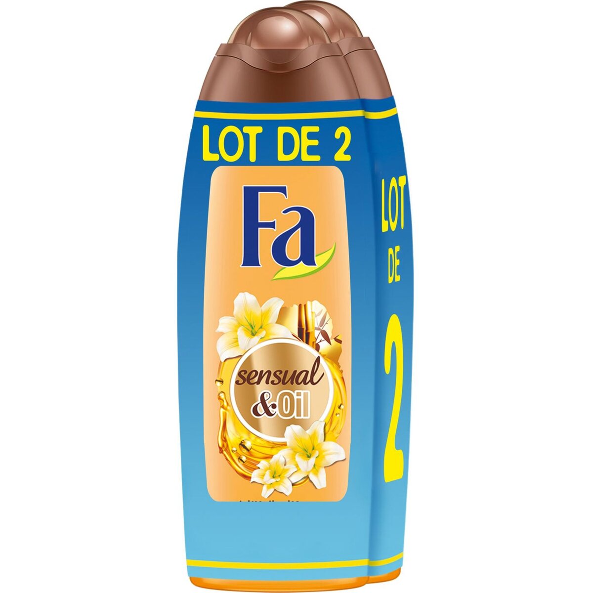 FA Gel douche sensuel&oil huile d'argan et fleur de vanille 2x250ml