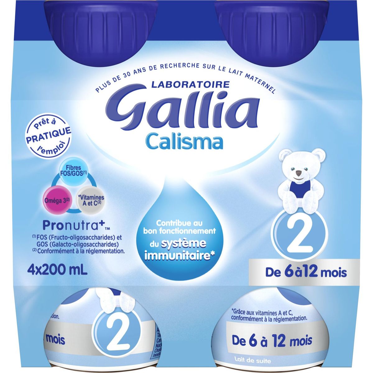 GALLIA Gallia Calisma 2 lait 2ème âge liquide dès 6 mois 4x20cl 4x20cl