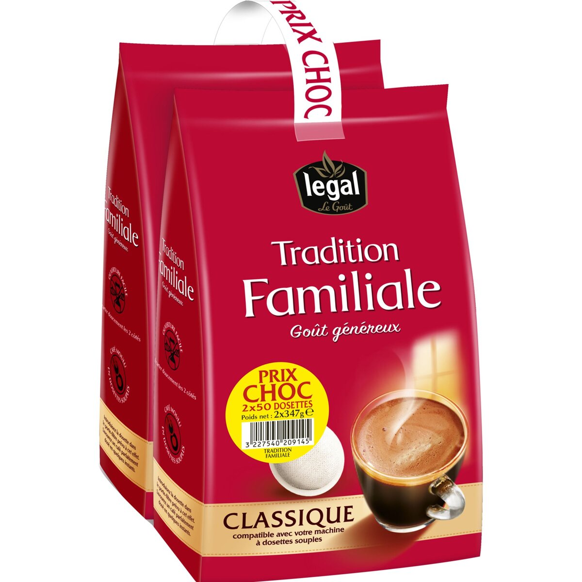 LEGAL Legal Café clasique en dosette souple 690g 100 dosettes 690g pas cher  