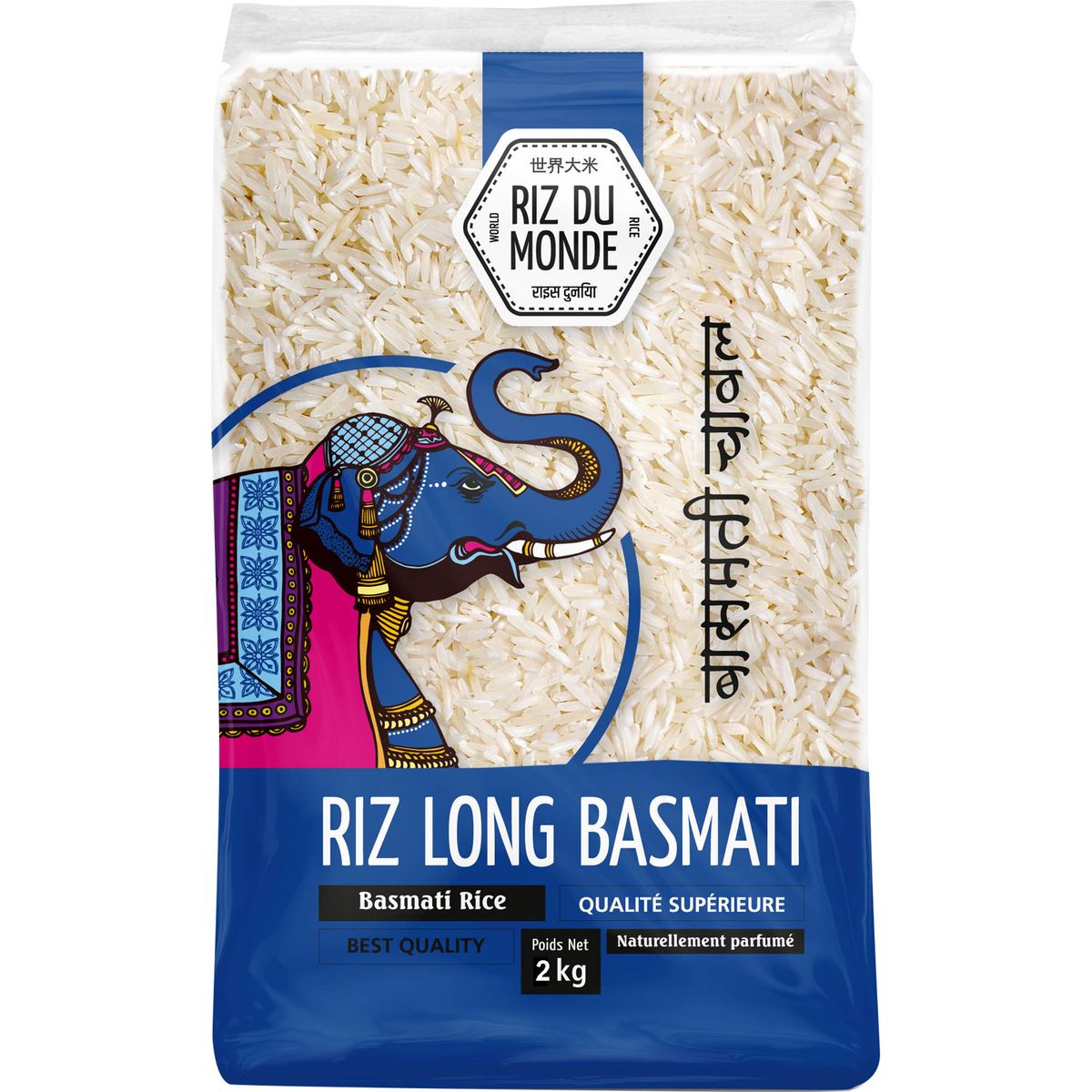 RIZ DU MONDE Riz du Monde riz long blanc basmati 2kg