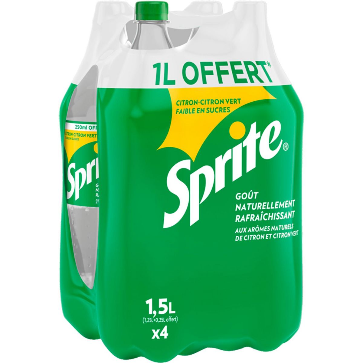 SPRITE Boisson gazeuse arôme citron citron vert dont 1 offert 4x1,5l