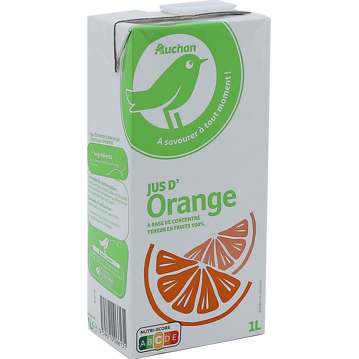 AUCHAN ESSENTIEL Jus d'orange à base de concentré brique 1l
