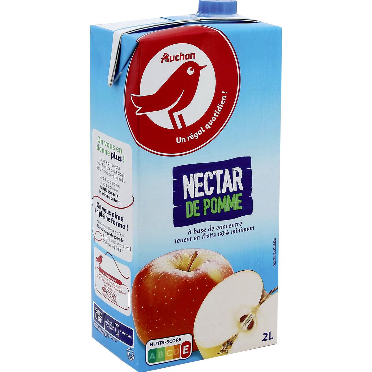 AUCHAN Nectar de pomme à base de concentré brique 2l