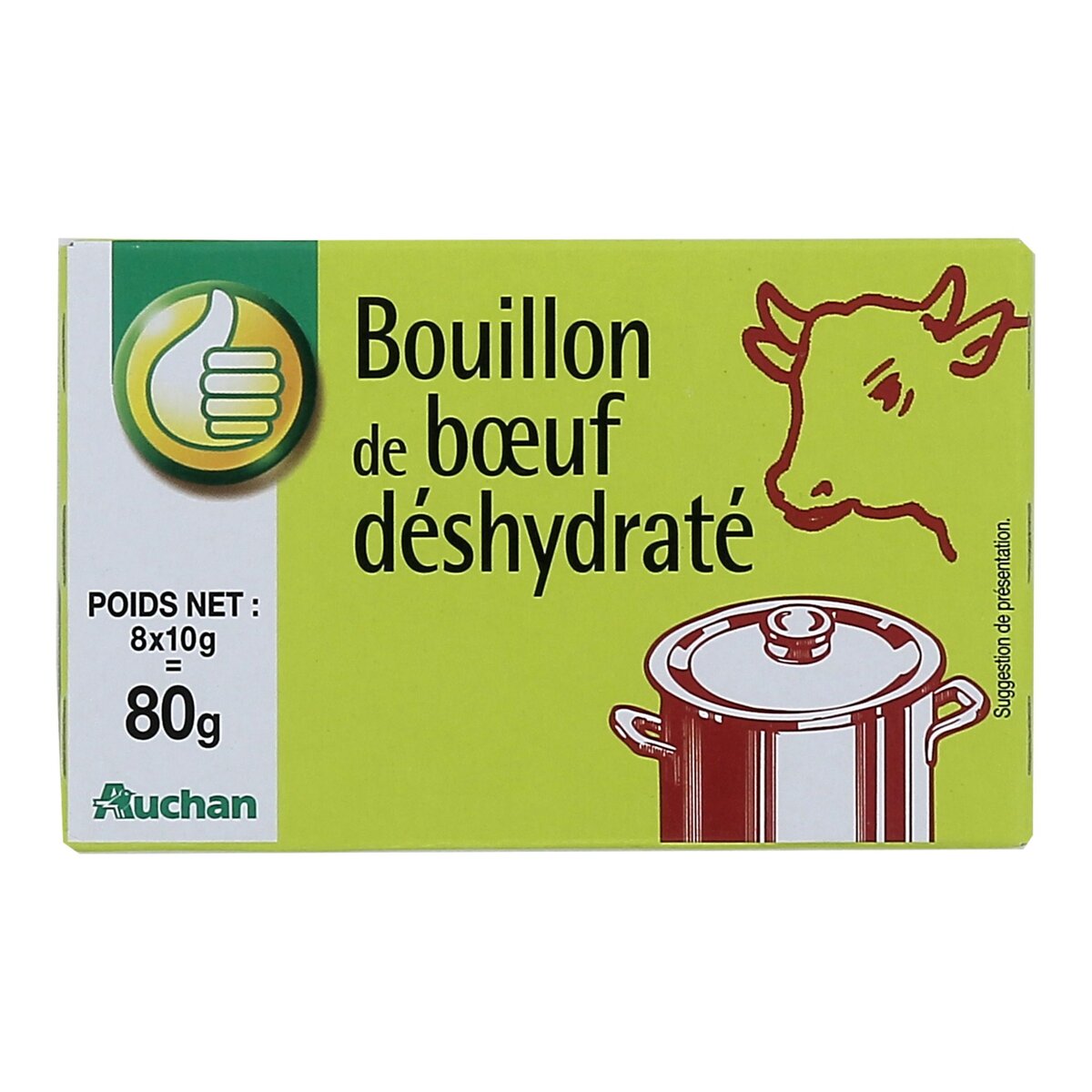 AUCHAN Auchan Bouillon de bœuf déshydraté 80g 8 tablettes 80g pas cher