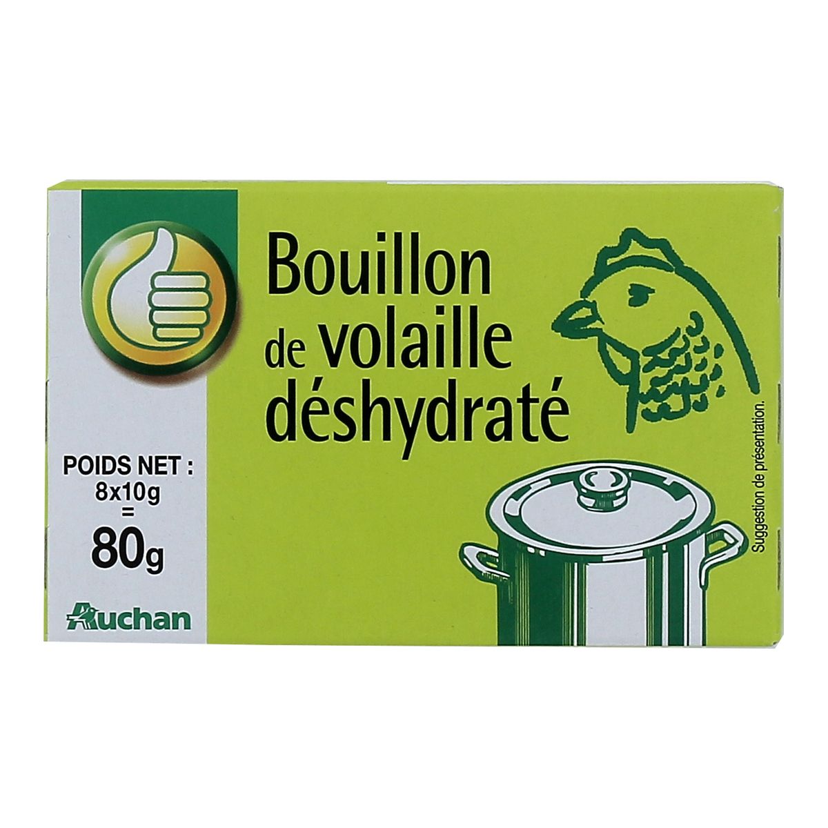 AUCHAN Auchan Bouillon de volaille déshydraté 80g 8 tablettes 80g