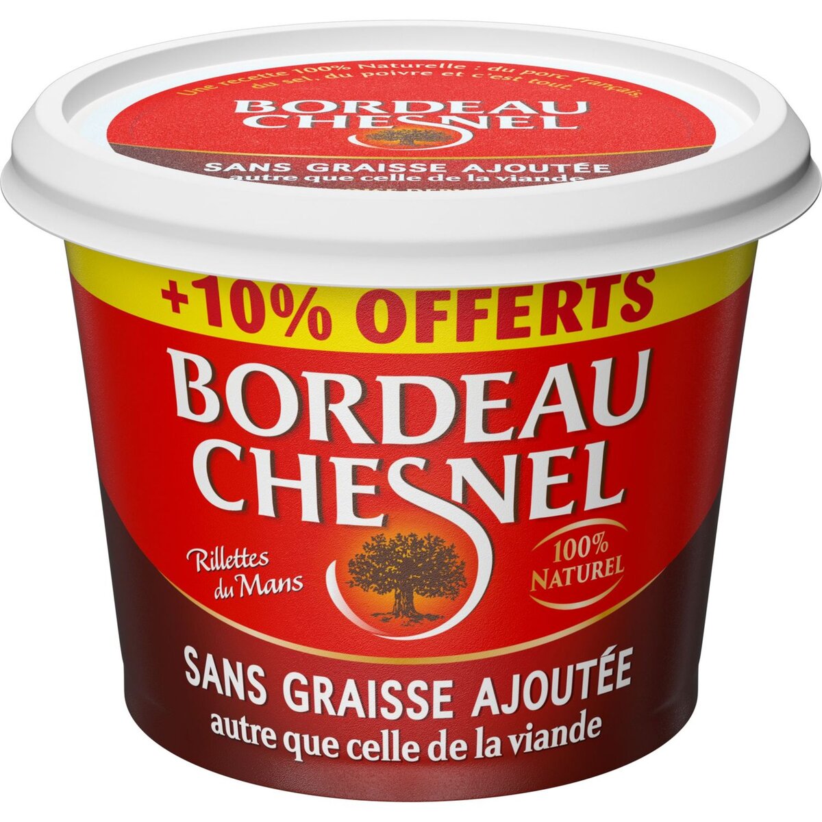 BORDEAU CHESNEL Chesnel rillette pur porc sans graisse ajoutée +10% 242g