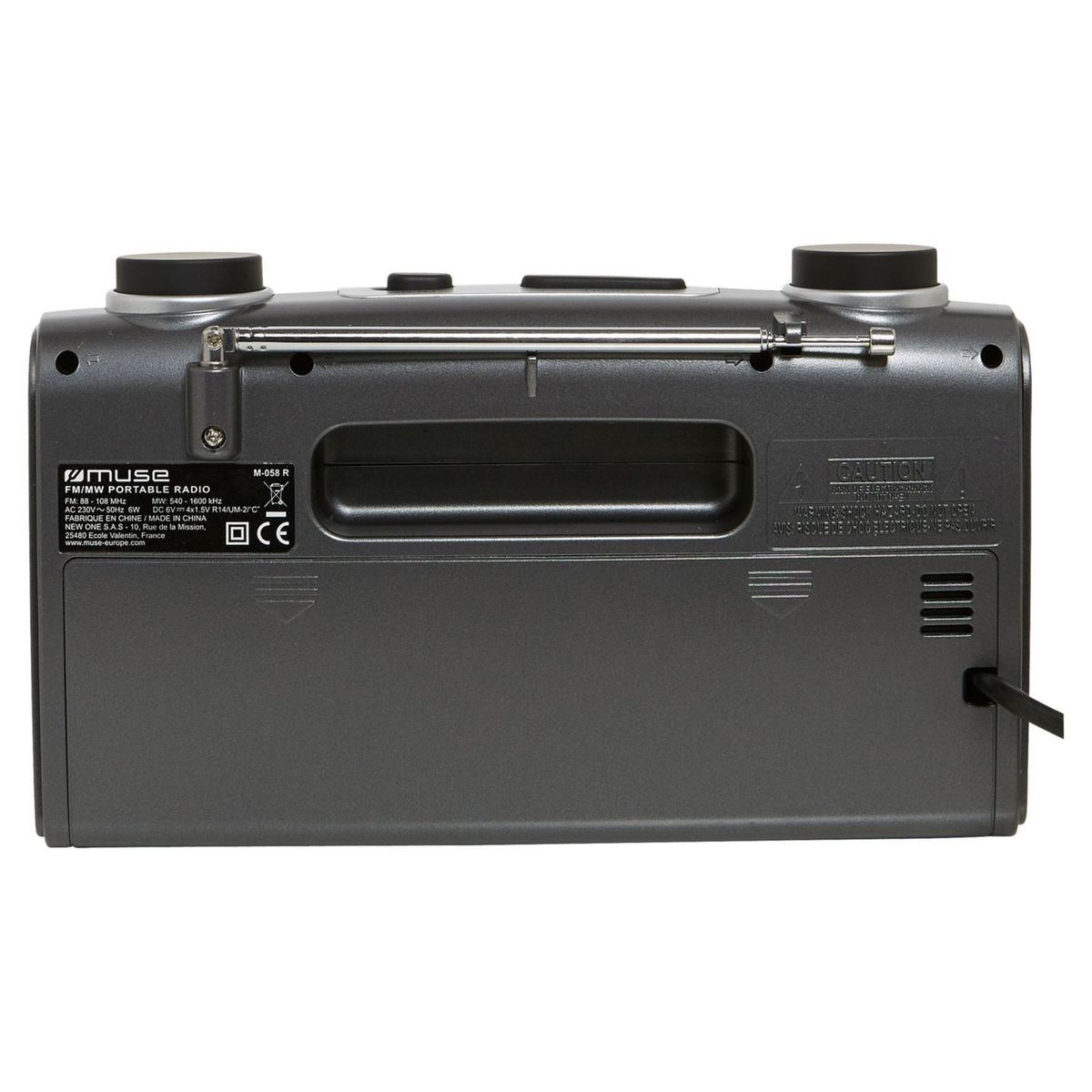 MUSE Radio portable analogique - Gris  - M-058 R