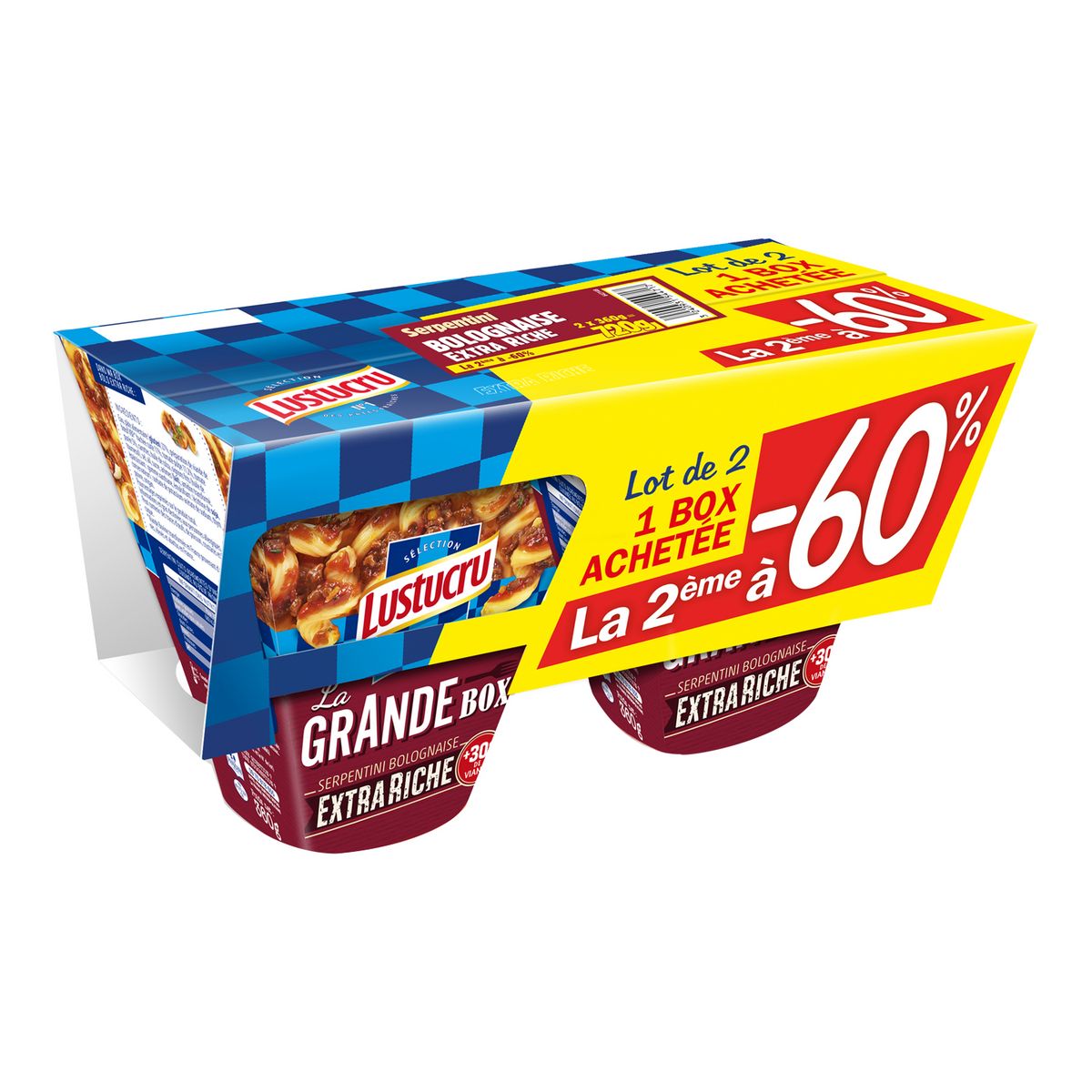 LUSTUCRU Lustucru box serpentini boeuf 2x360g dont 60% sur le 2ème