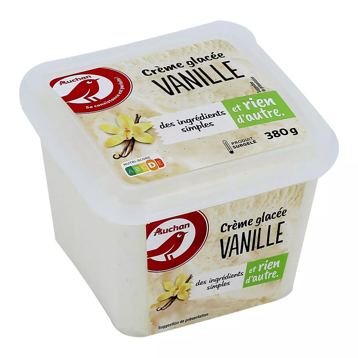 AUCHAN Auchan Crème glacée à la vanille 380g 380g