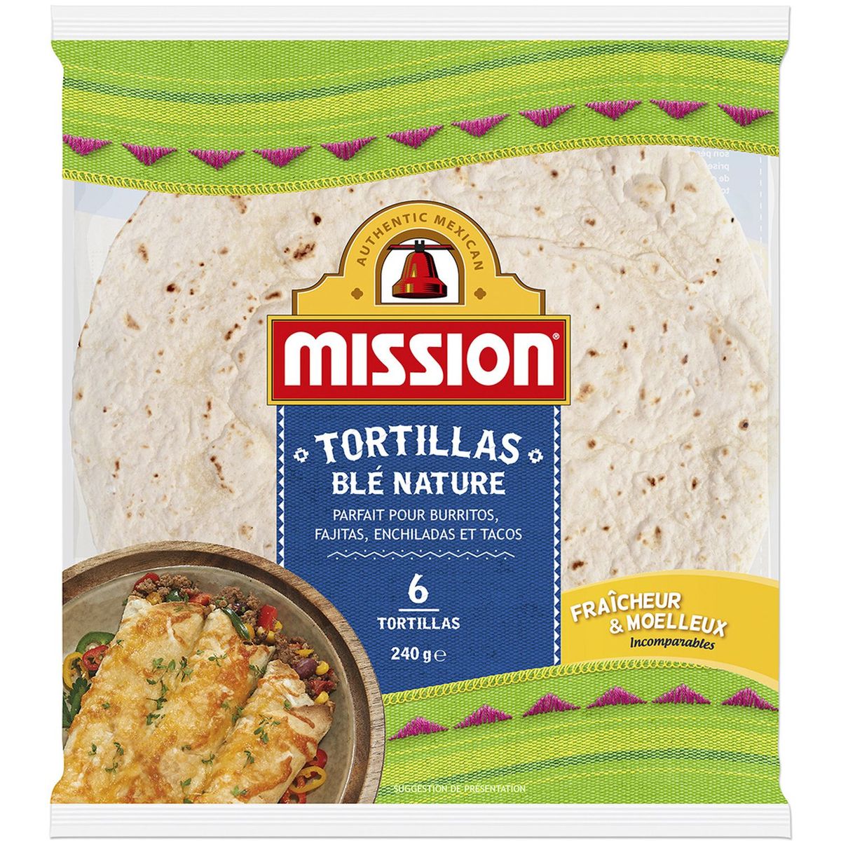 MISSION Tortillas de blé nature 6 tortillas 240g