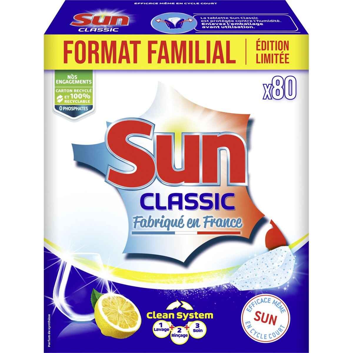 SUN Sun classique citron dose x80 -0,76kg éco pack