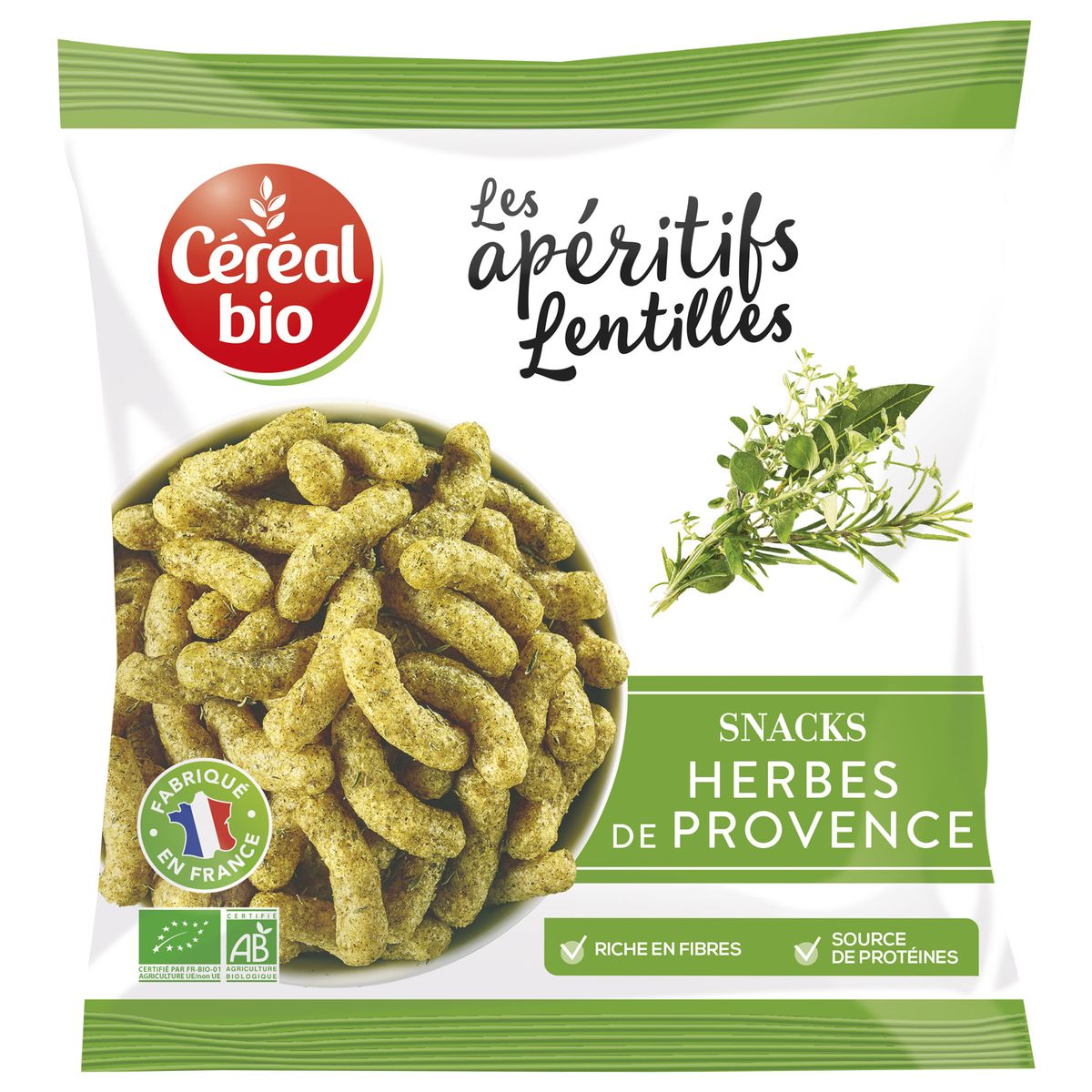 CÉRÉAL BIO Les apéritifs lentilles, snacks aux herbes de Provence 50g