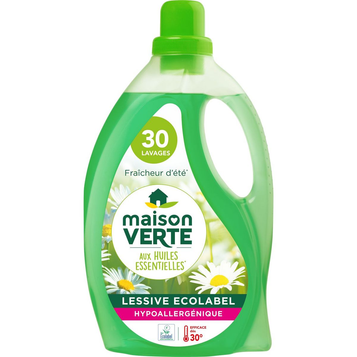 MAISON VERTE Lessive liquide fraîcheur d'été 30 lavages 1,8l