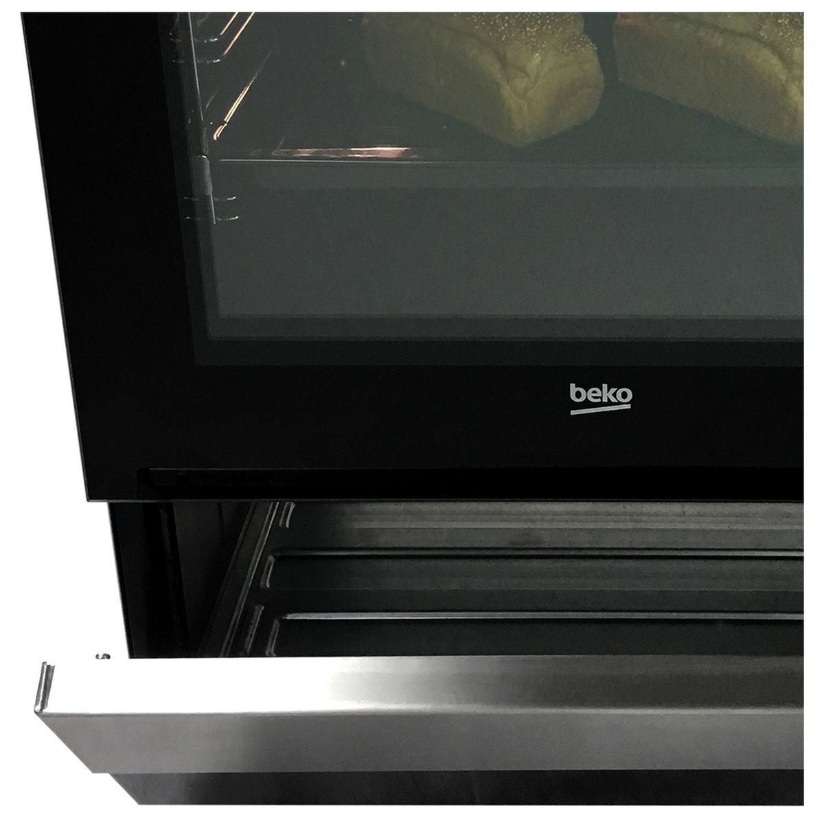 BEKO Cuisinière vitrocéramique FSS57100GW, 50 cm, 4 foyers, Four à convection naturelle