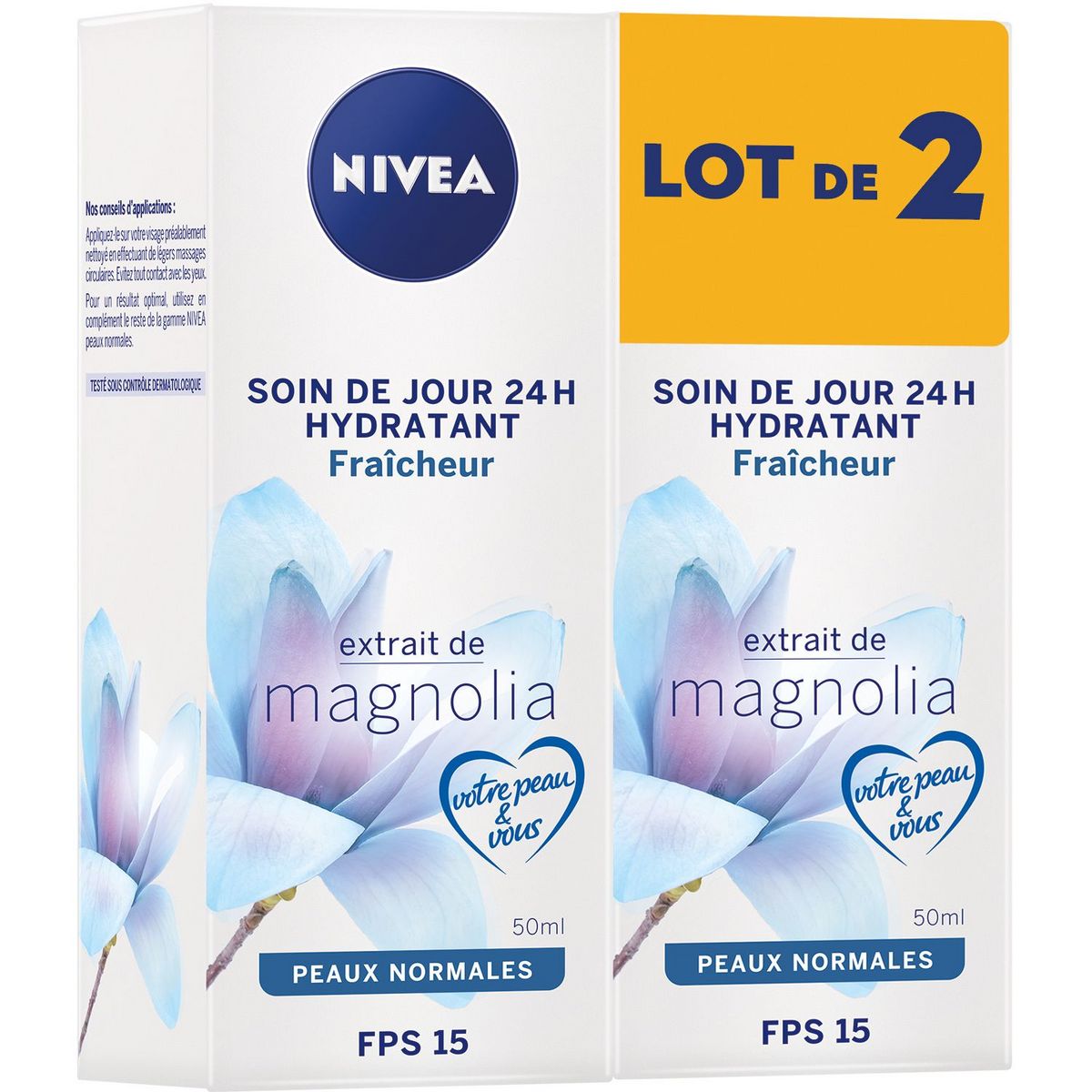 NIVEA Soin de jour hydratant pour peaux normales 2x50ml
