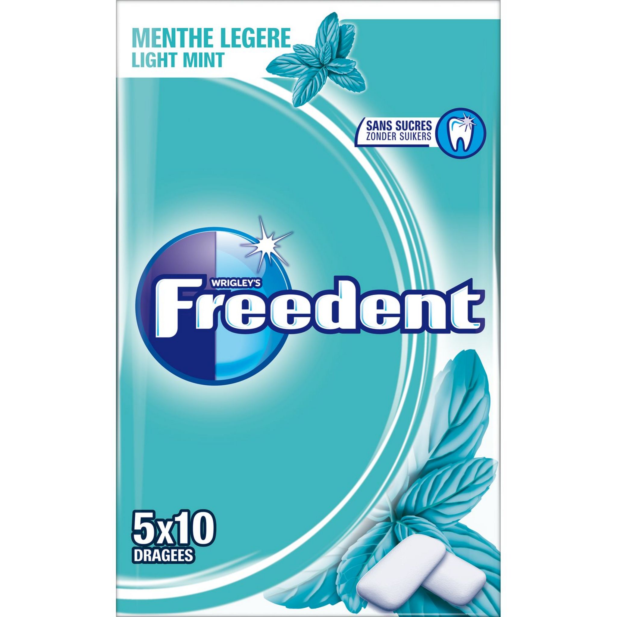 FREEDENT Freedent menthe légère dragées sans sucre x5 -70g