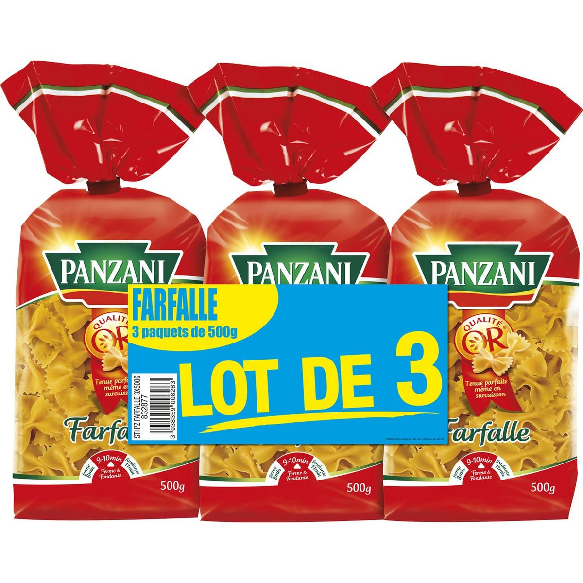 PANZANI Farfalle Lot de 3 3x500g
