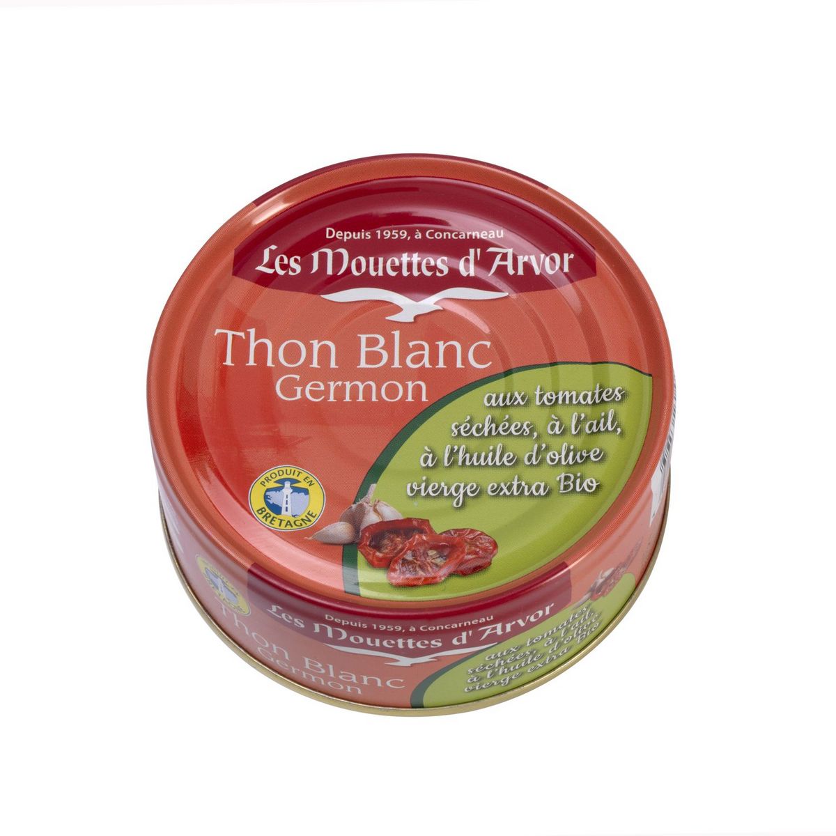 LES MOUETTES D'ARVOR Thon blanc germon aux tomates séchées ail et huile d'olive bio 2X160g