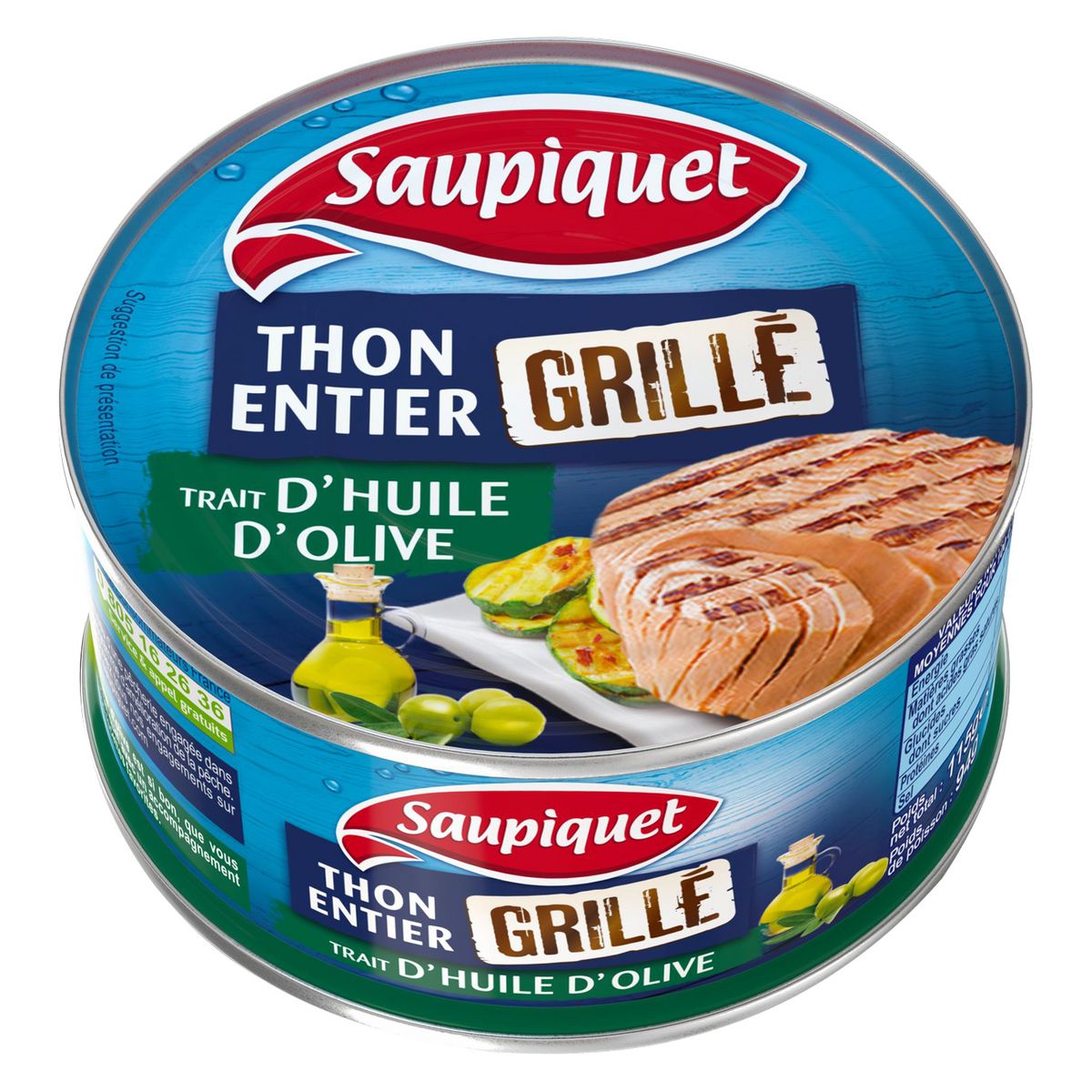 SAUPIQUET Thon entier grillé au trait d'huile d'olive 115g