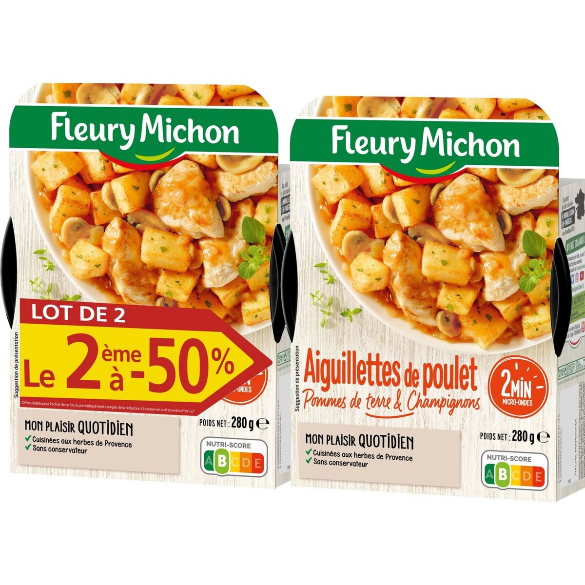 FLEURY MICHON Fleury Michon aiguillette poulet et pommes de terre x2 -627g