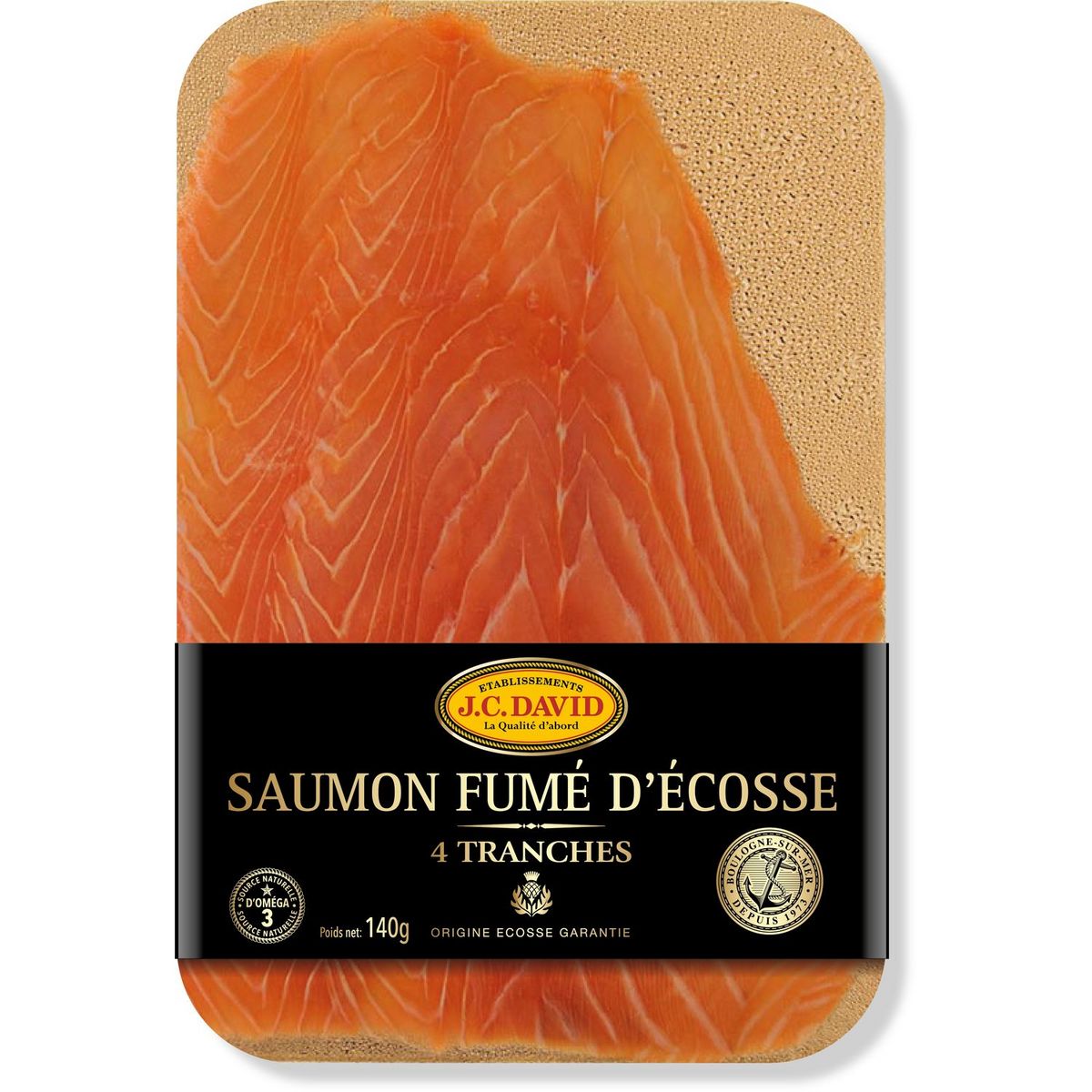 JC David saumon fumé d'Ecosse tranche x4 -140g