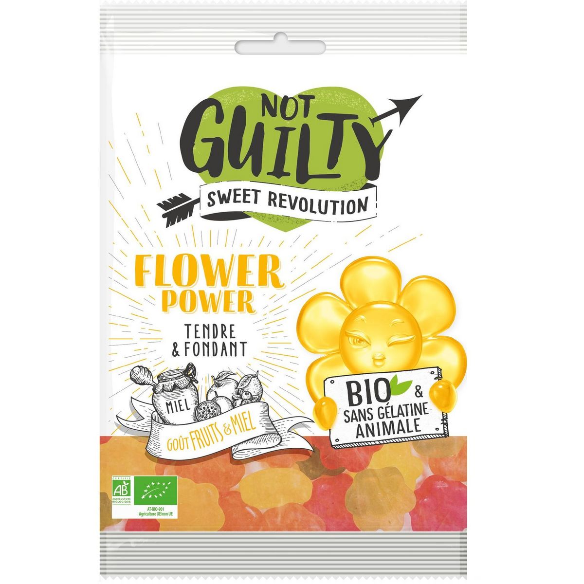 NOT GUILTY Not Guilty Bonbons bio aux fruits et miel sans gélatine animale 100g 100g