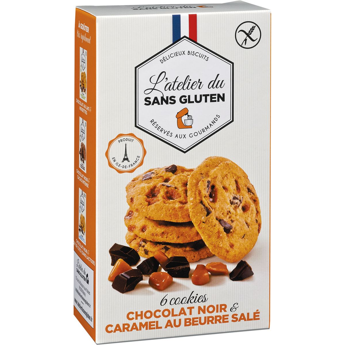 L'ATELIER DU SANS GLUTEN Cookies chocolat noir et caramel beurre salé 150g