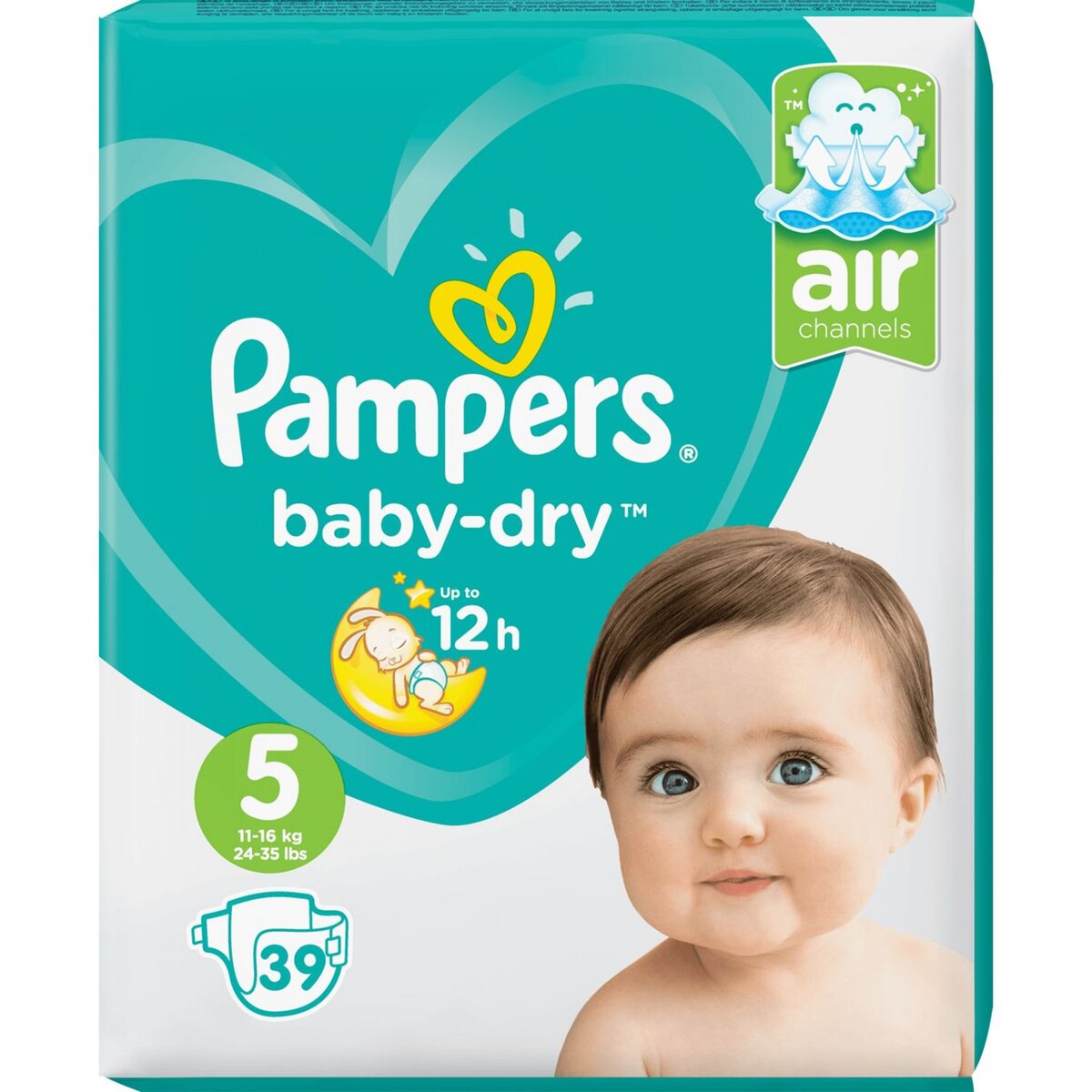 PAMPERS Baby-dry géant couches taille 5 (11-16kg) 39 couches