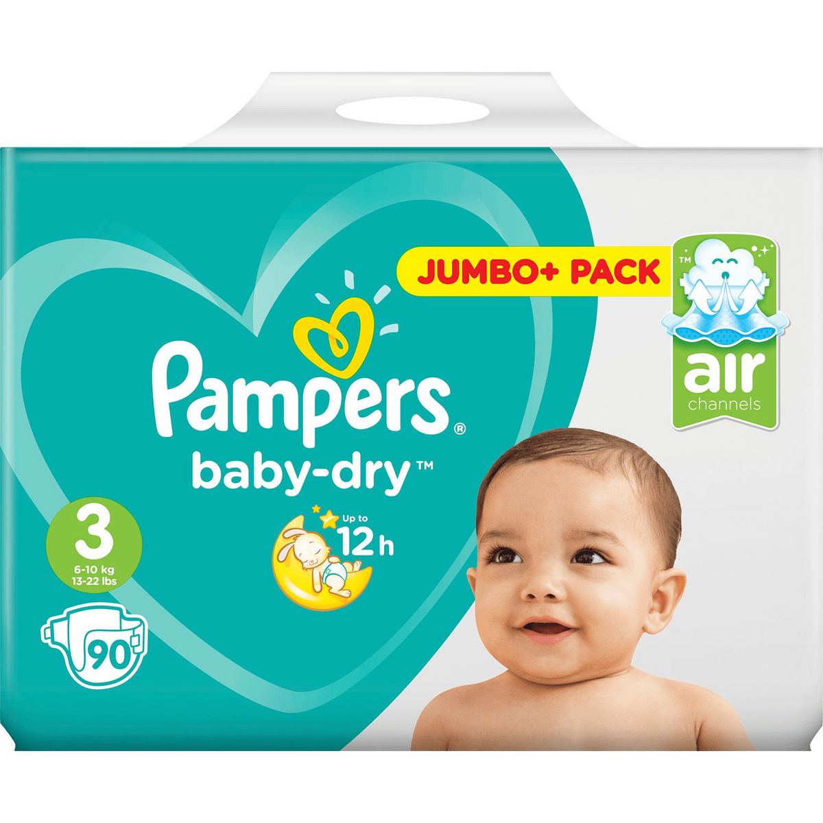 PAMPERS Baby-dry couches taille 3 (6-10kg) 90 couches