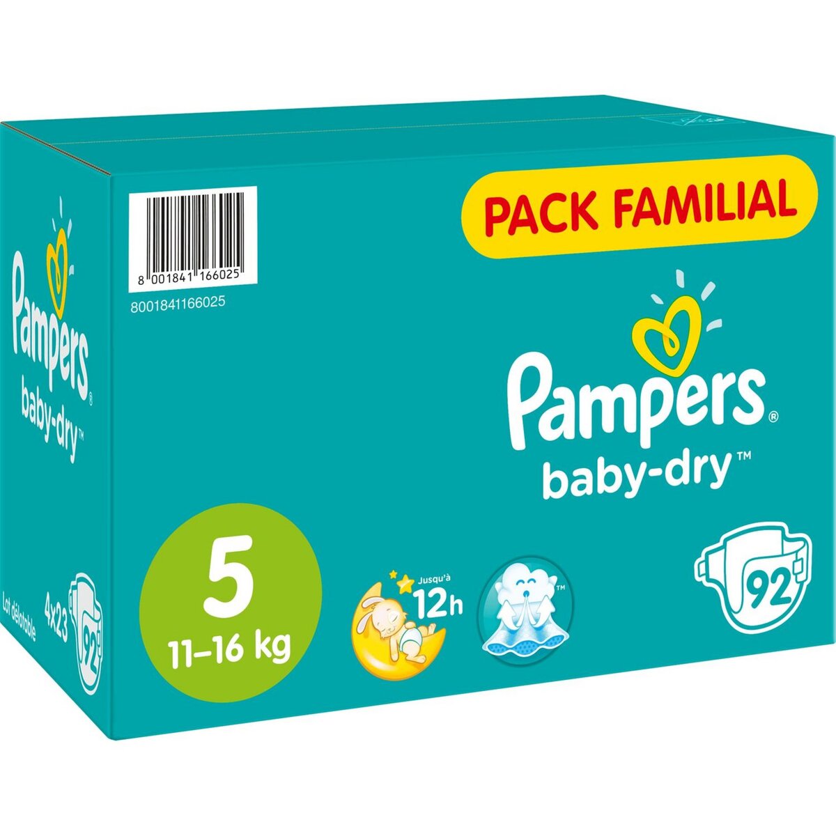 PAMPERS Pampers Baby-dry couches taille 5 (11-16kg) x92 92 couches