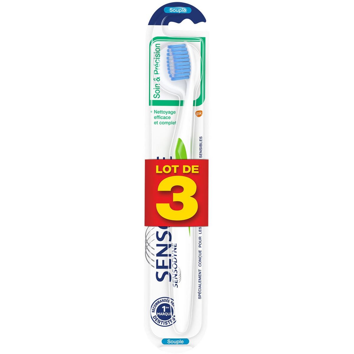 SENSODYNE Brosse à dents souple soin & précision 1 brosse