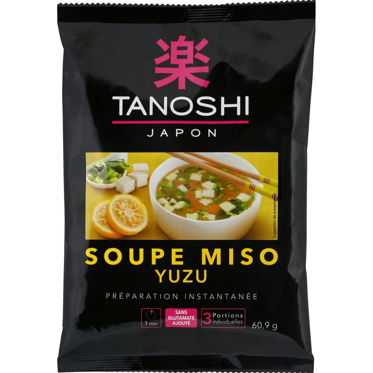 TANOSHI Soupe miso yuzu instantanée 3 portions 60,9g