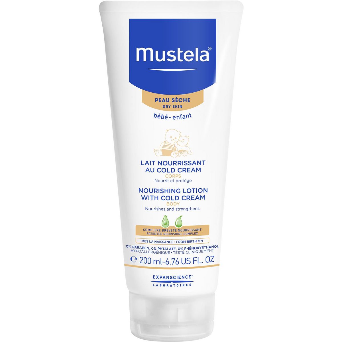 MUSTELA Lait nourrissant au cold cream peaux sèches