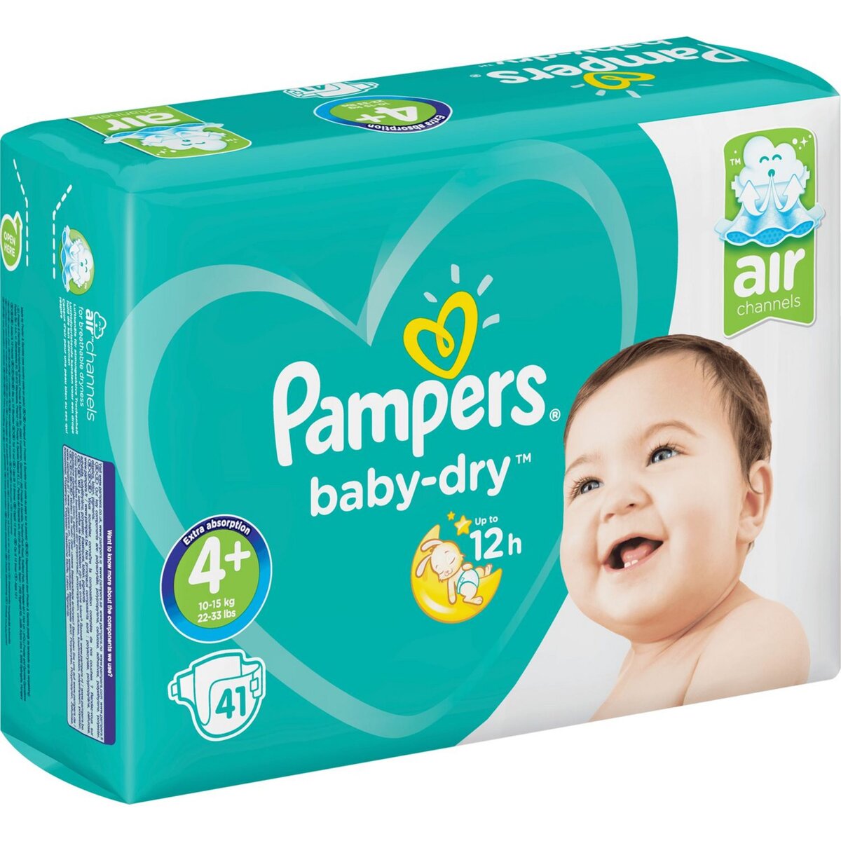 PAMPERS Baby-dry géant couches Pampers taille 7 (+15kg) 30 couches pas cher  