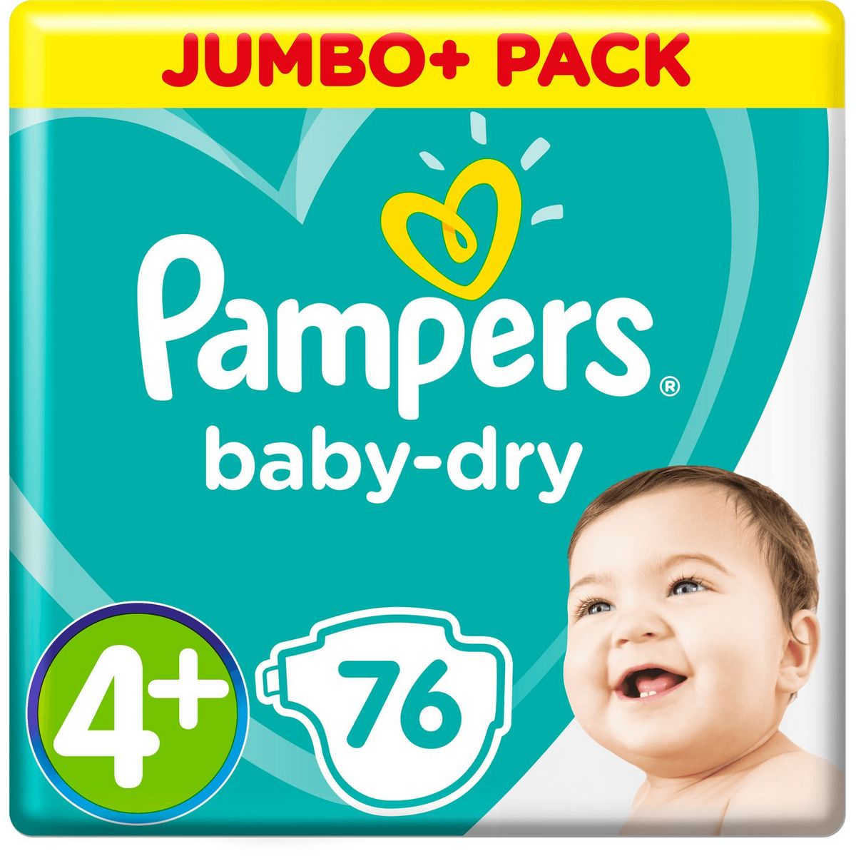 PAMPERS Pampers Baby-dry couches taille 4+ (10-15kg) x76 76 couches