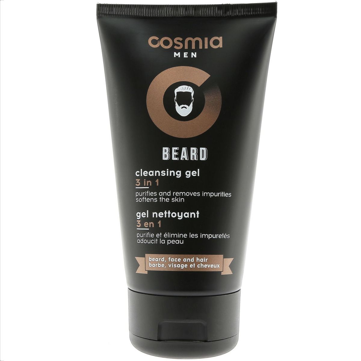 COSMIA MEN Gel nettoyant 3en1 barbe visage et cheveux 150ml