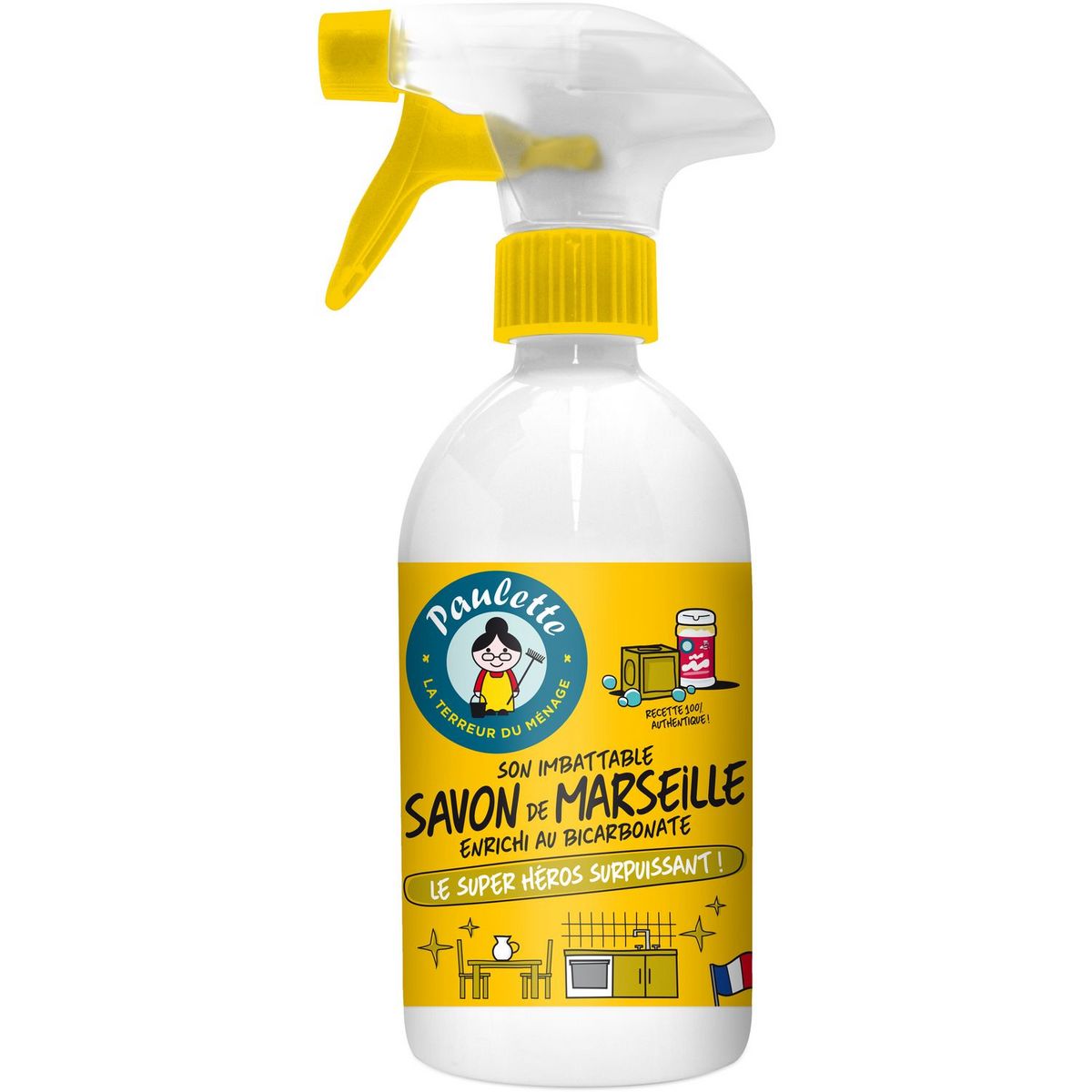 PAULETTE Paulette Spray nettoyant cuisine au savon de Marseille & bicarbonate 500ml 500ml